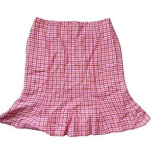 Ann Taylor Skirt Tweed Pink Red Valentines Pencil A Line Size 6 Petite